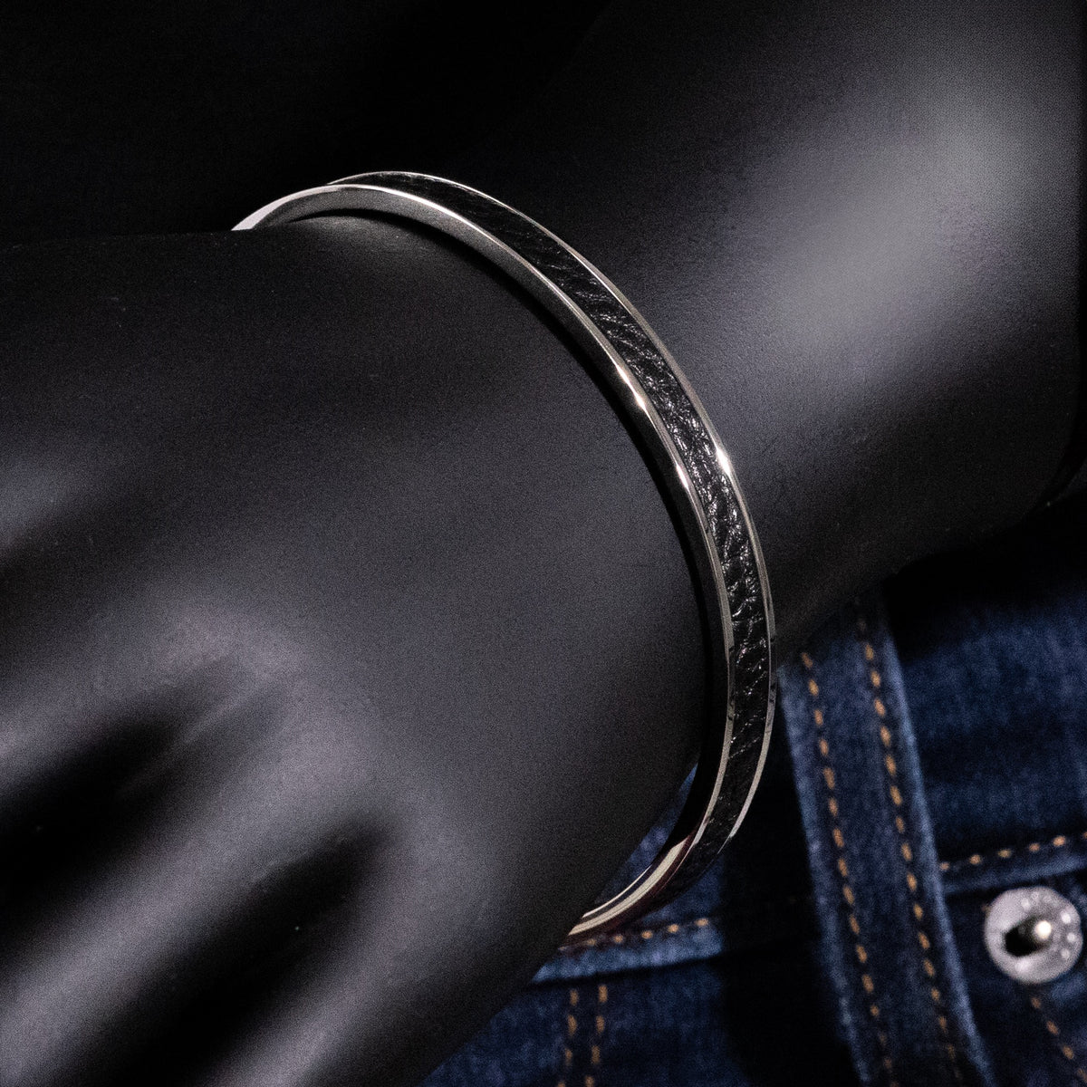Joab Stainless Steel & Leather Cuff