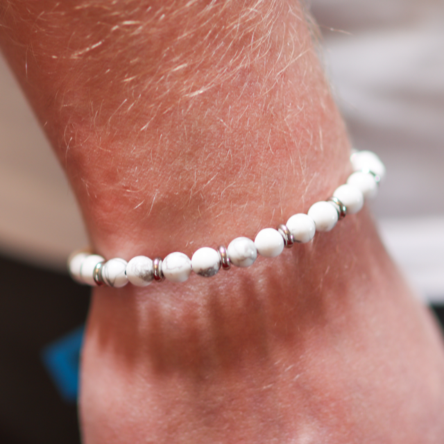 Kincaid Beaded White Howlite Bracelet