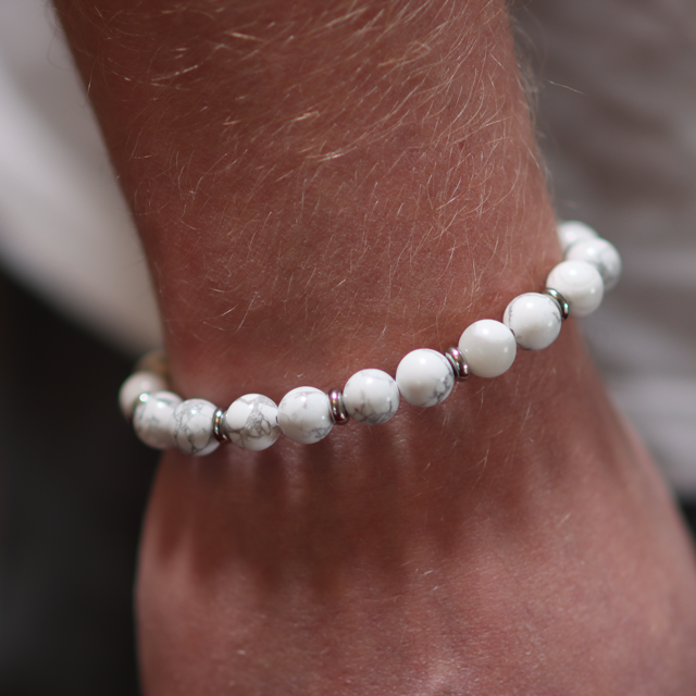 Kincaid Beaded White Howlite Bracelet
