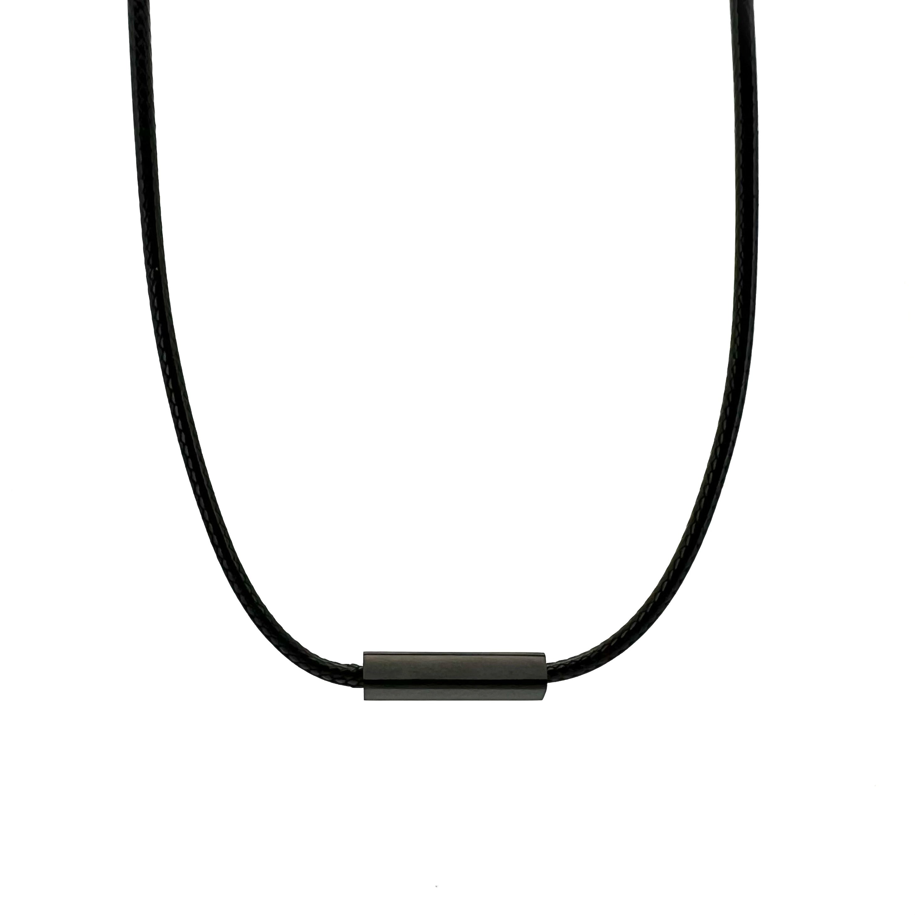 Salvadore Braided Leather & Waxed Rope Choker with In-Line Bar