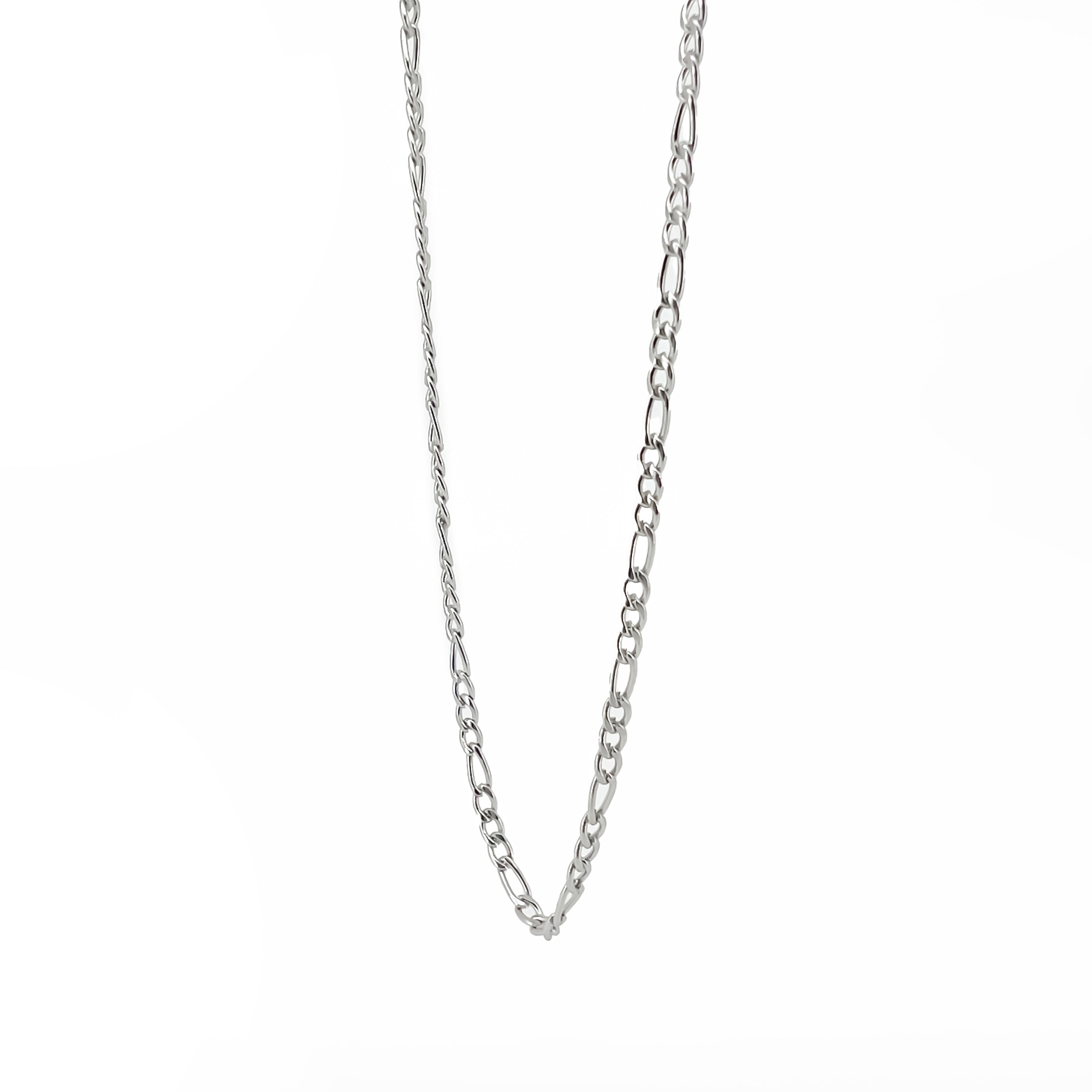 Bellamy Stainless Steel Figaro Chain Necklace