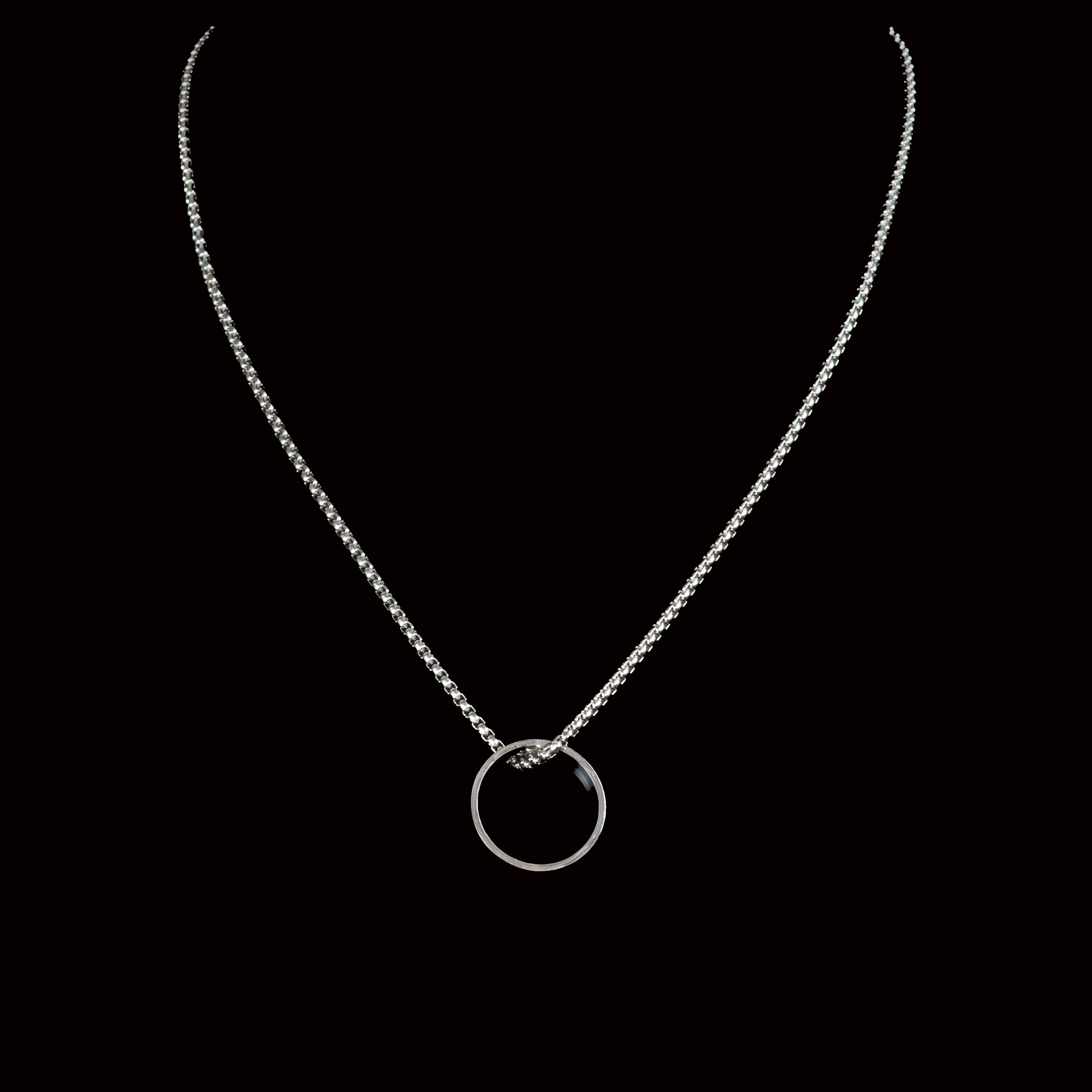 Kade Stainless Steel Necklace with Ring Pendant