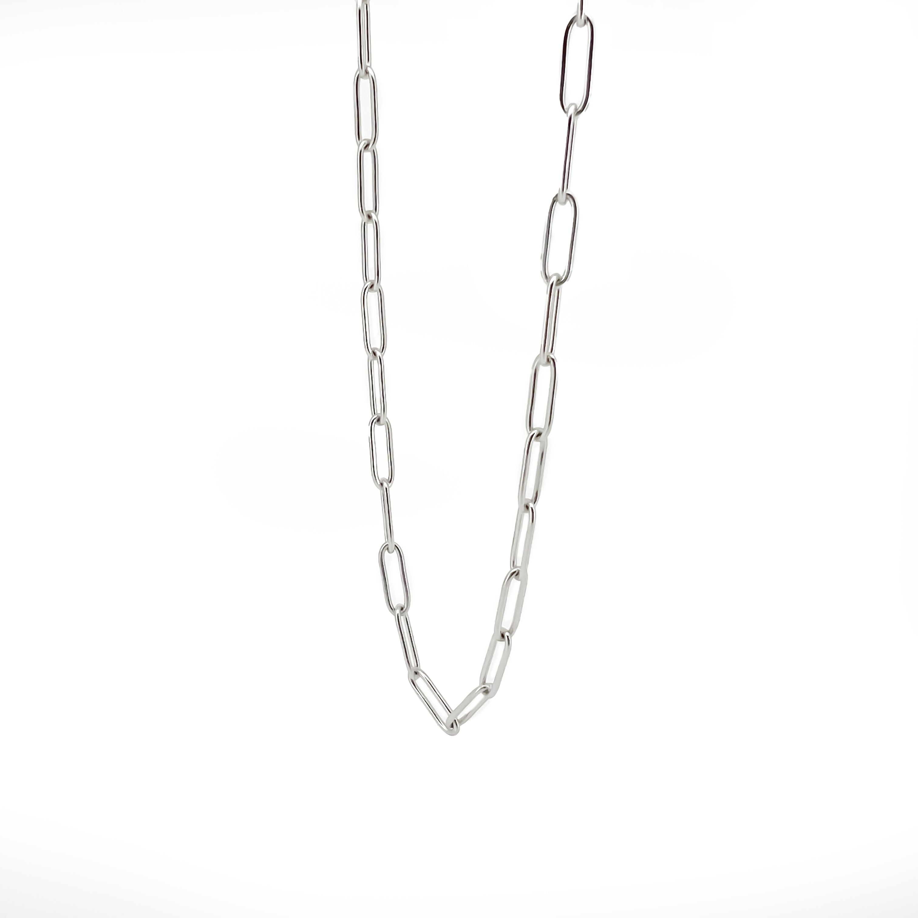 Esca Silver-tone Paperclip Chain Necklace