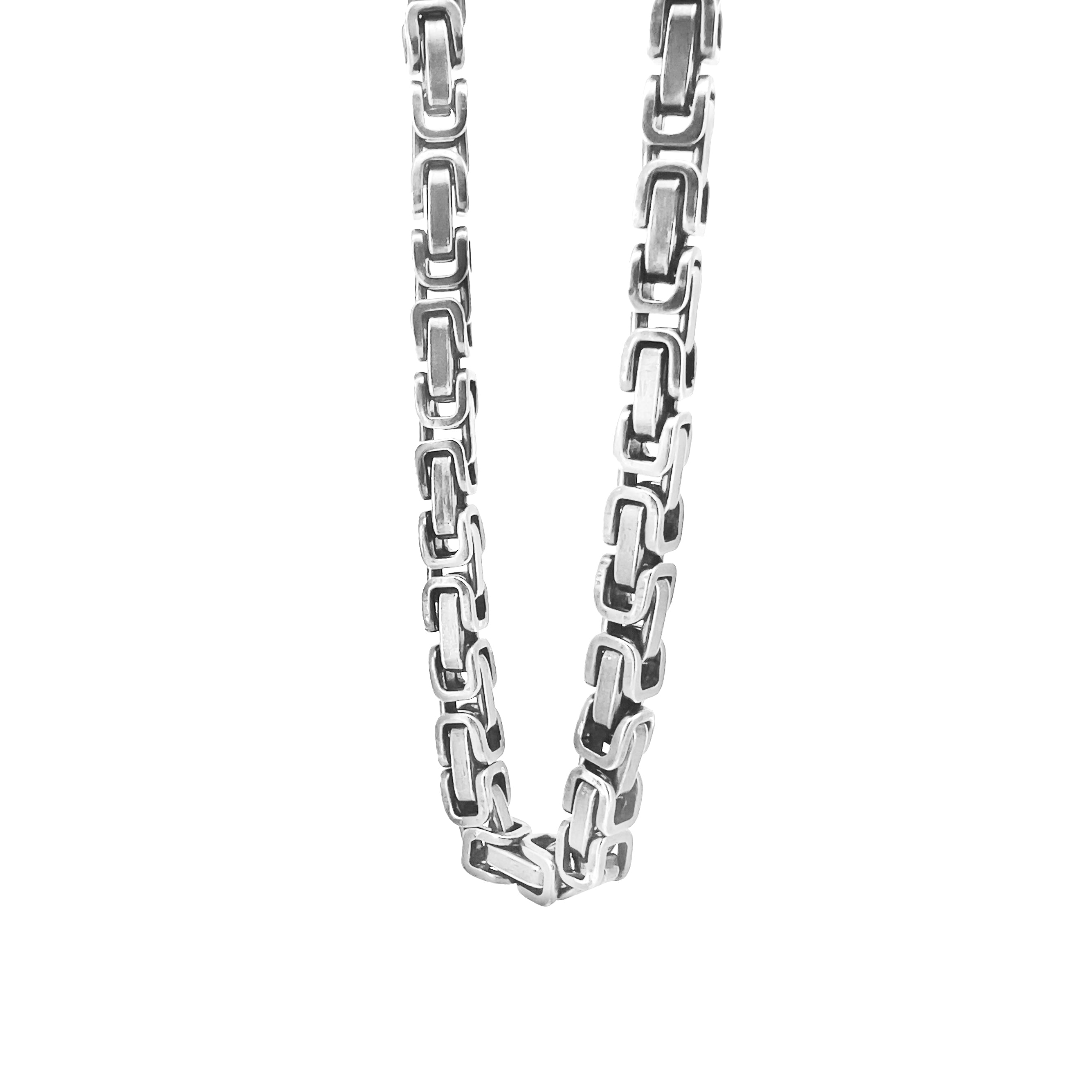 Maximiliano Stainless Steel Byzantine Chain Necklace