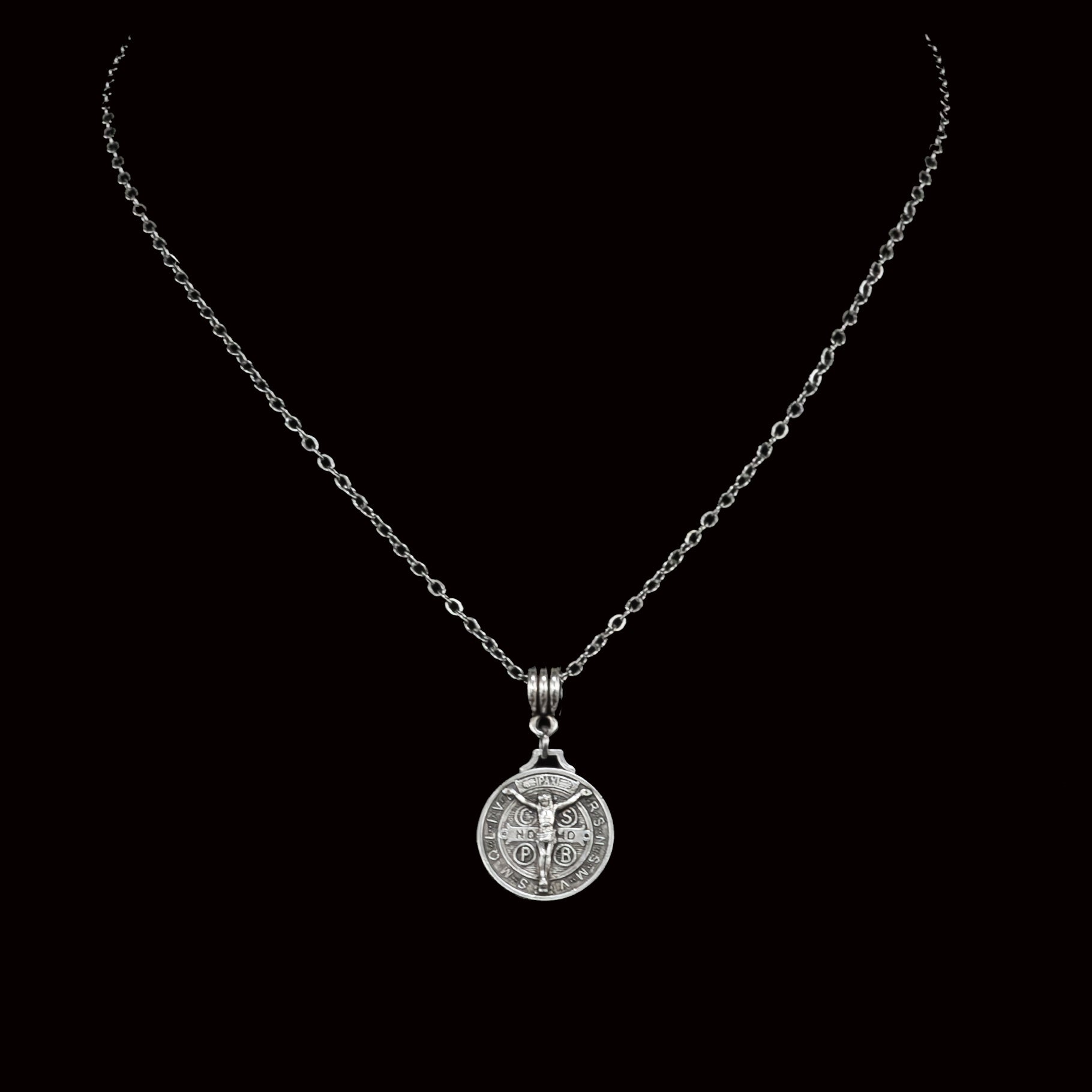 Festo Saint Benedict Medal Pendant with Snake Chain Necklace