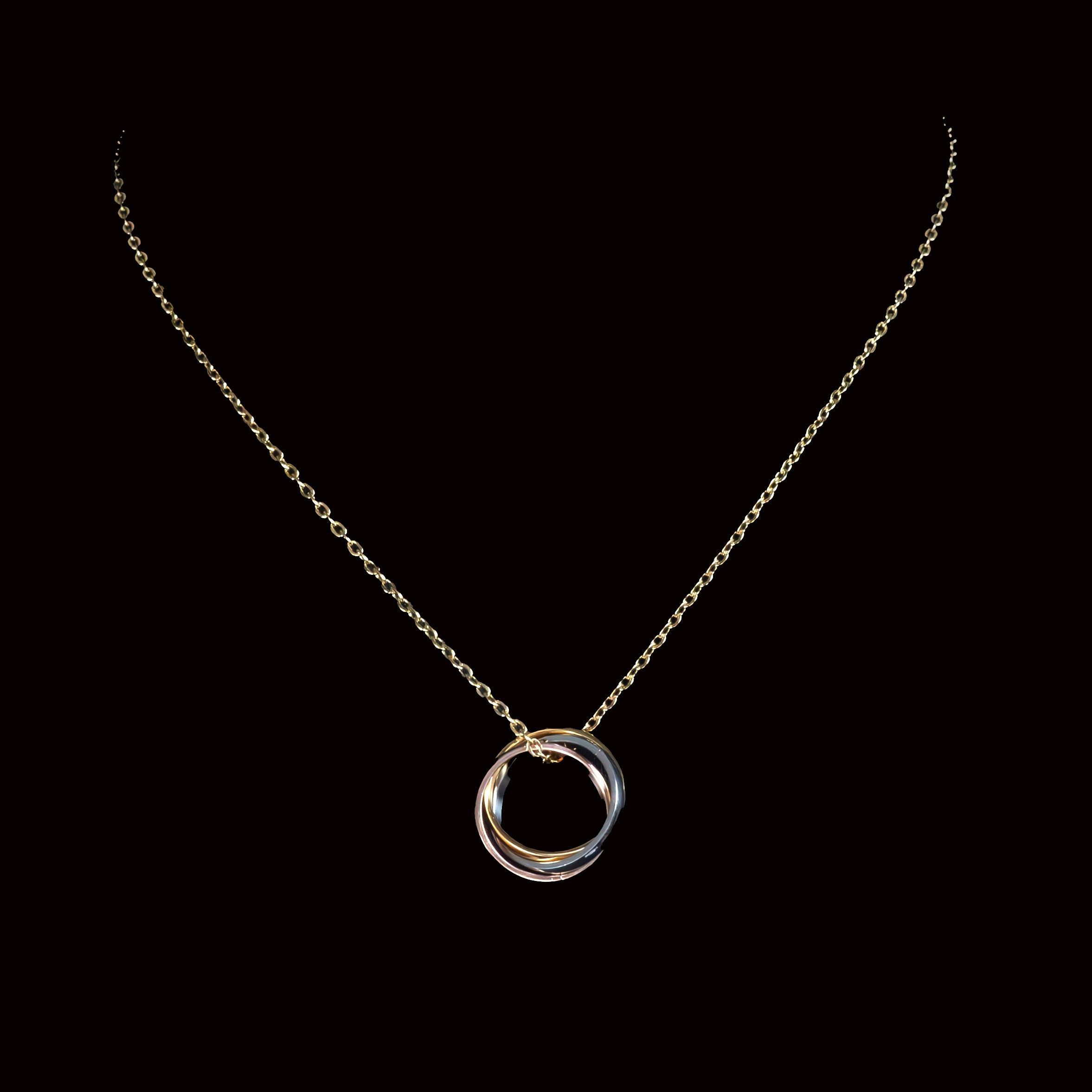 Jack Stainless Steel Necklace with Interlock Pendant