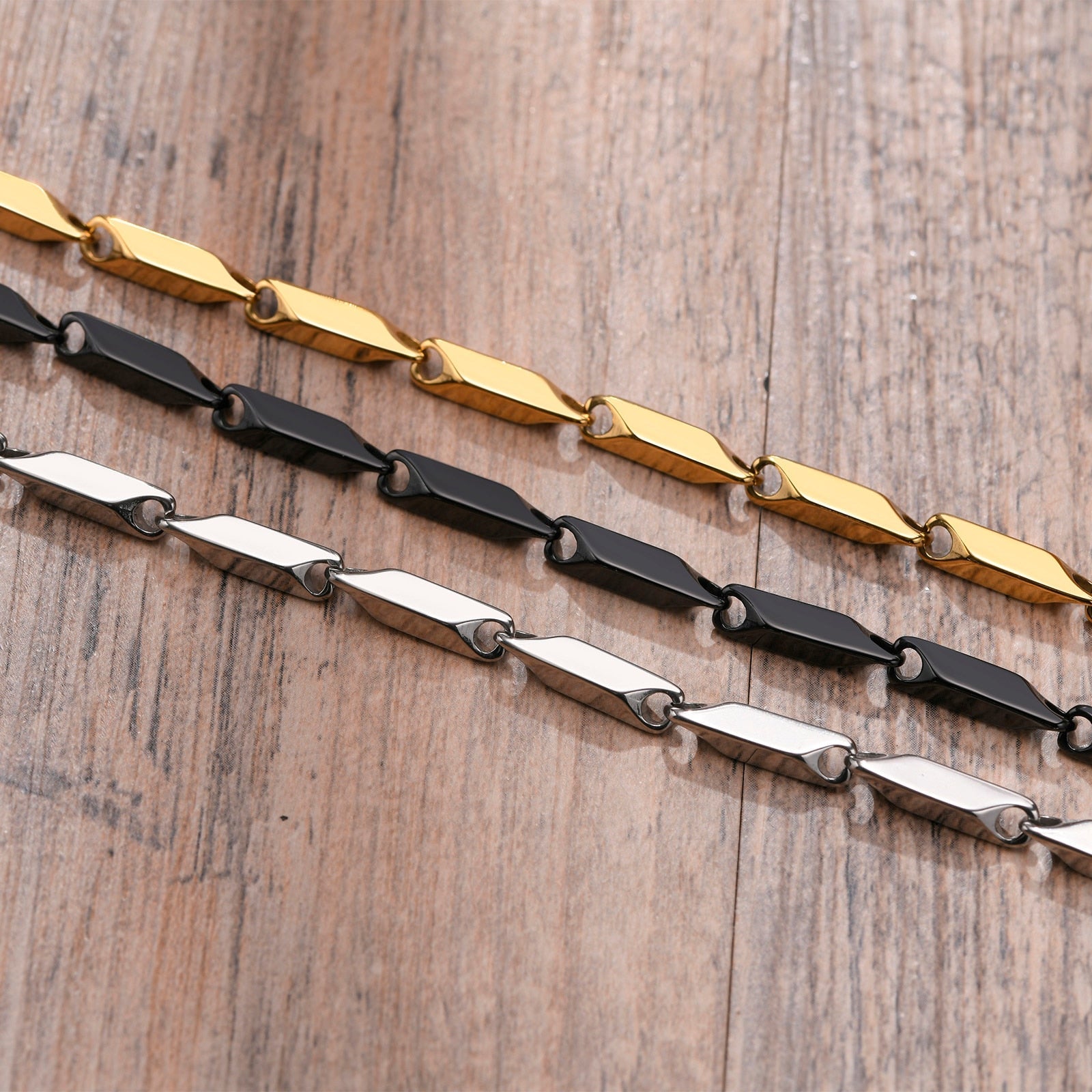 Hunfredo Stainless Steel Bar Link Bracelet