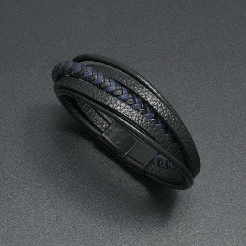 Manolo Braided Leather Bracelet (Narrow)