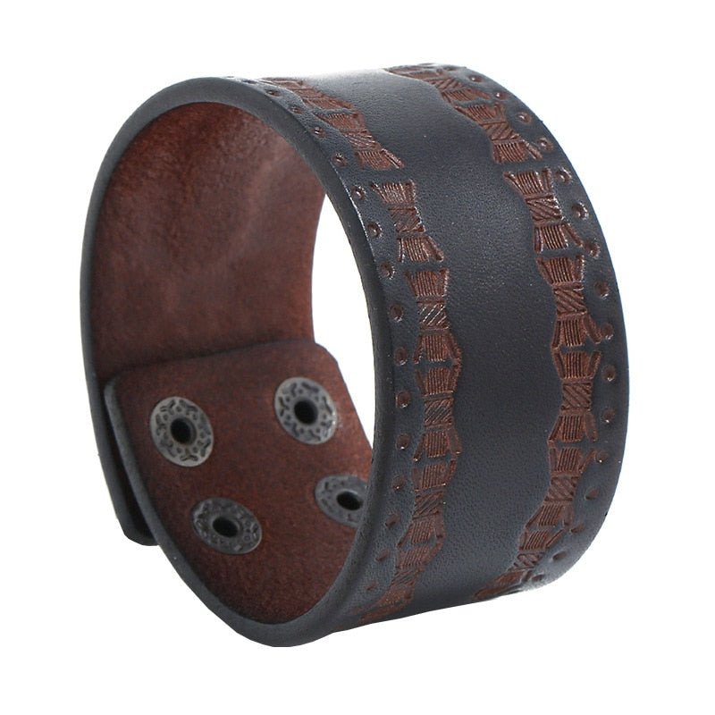 Danialo Leather Bracelet (Wide)