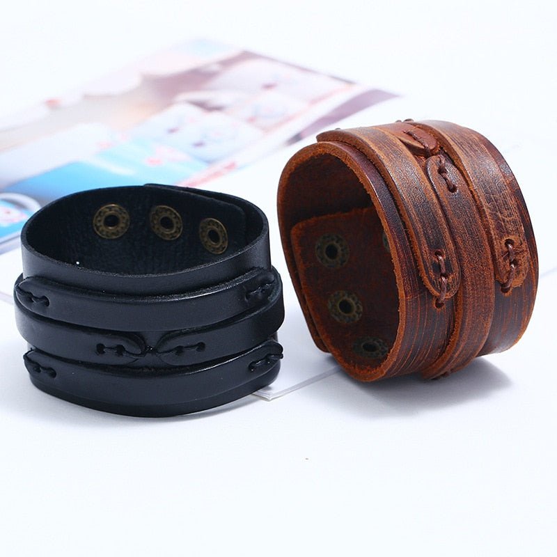 Jaime Double Strap Leather Cuff