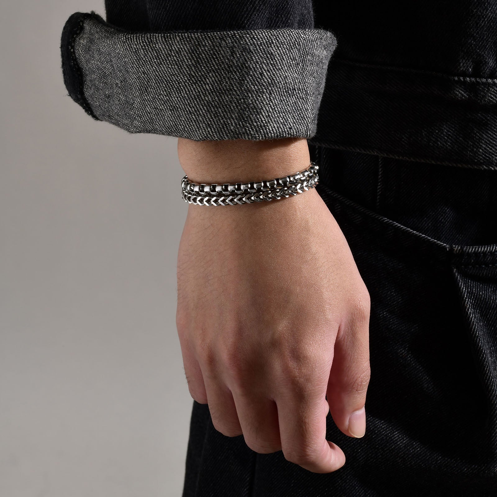 Ysidro Foxtail & Box Chain Bracelet