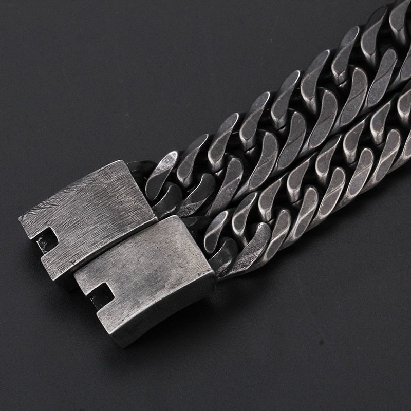 Figueroa Brushed Stainless Steel Chain Bracelet