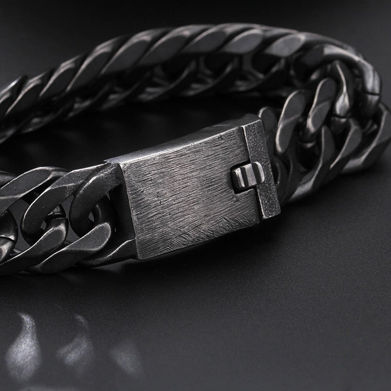 Figueroa Brushed Stainless Steel Chain Bracelet