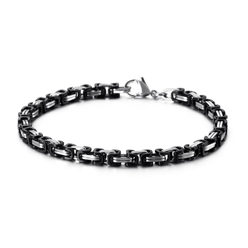 Ishmael Stainless Steel Byzantine Chain Bracelet Collection