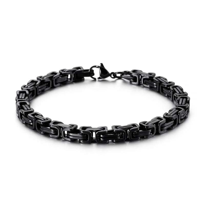 Ishico Stainless Steel Byzantine Chain Bracelet Collection