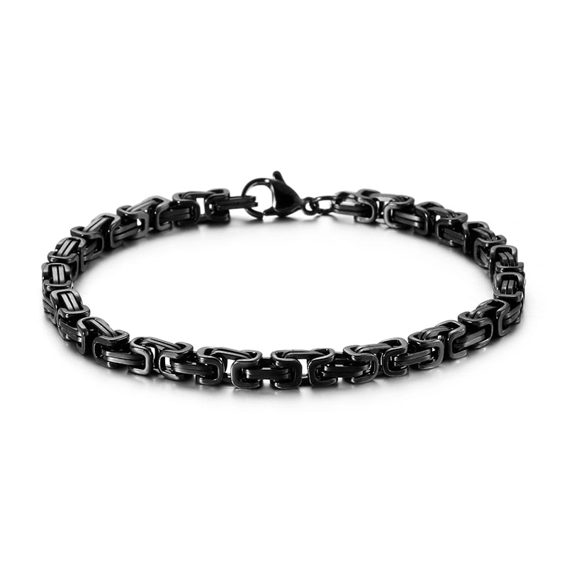 Ishico Stainless Steel Byzantine Chain Bracelet Collection
