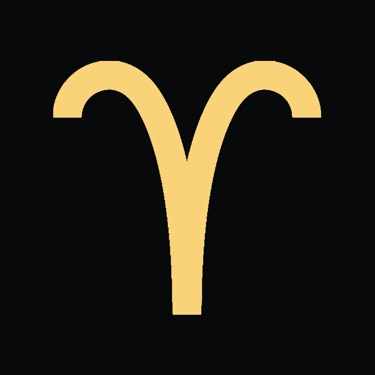 Golden symbol representing the astrological sign Aries.