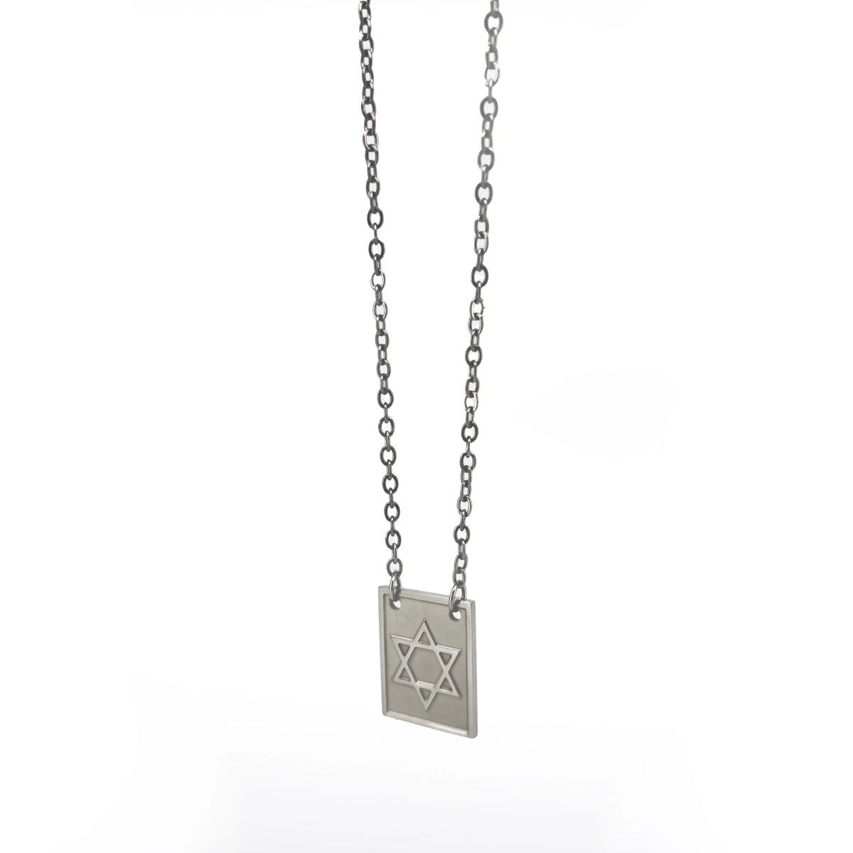 Silver necklace with a Star of David pendant.