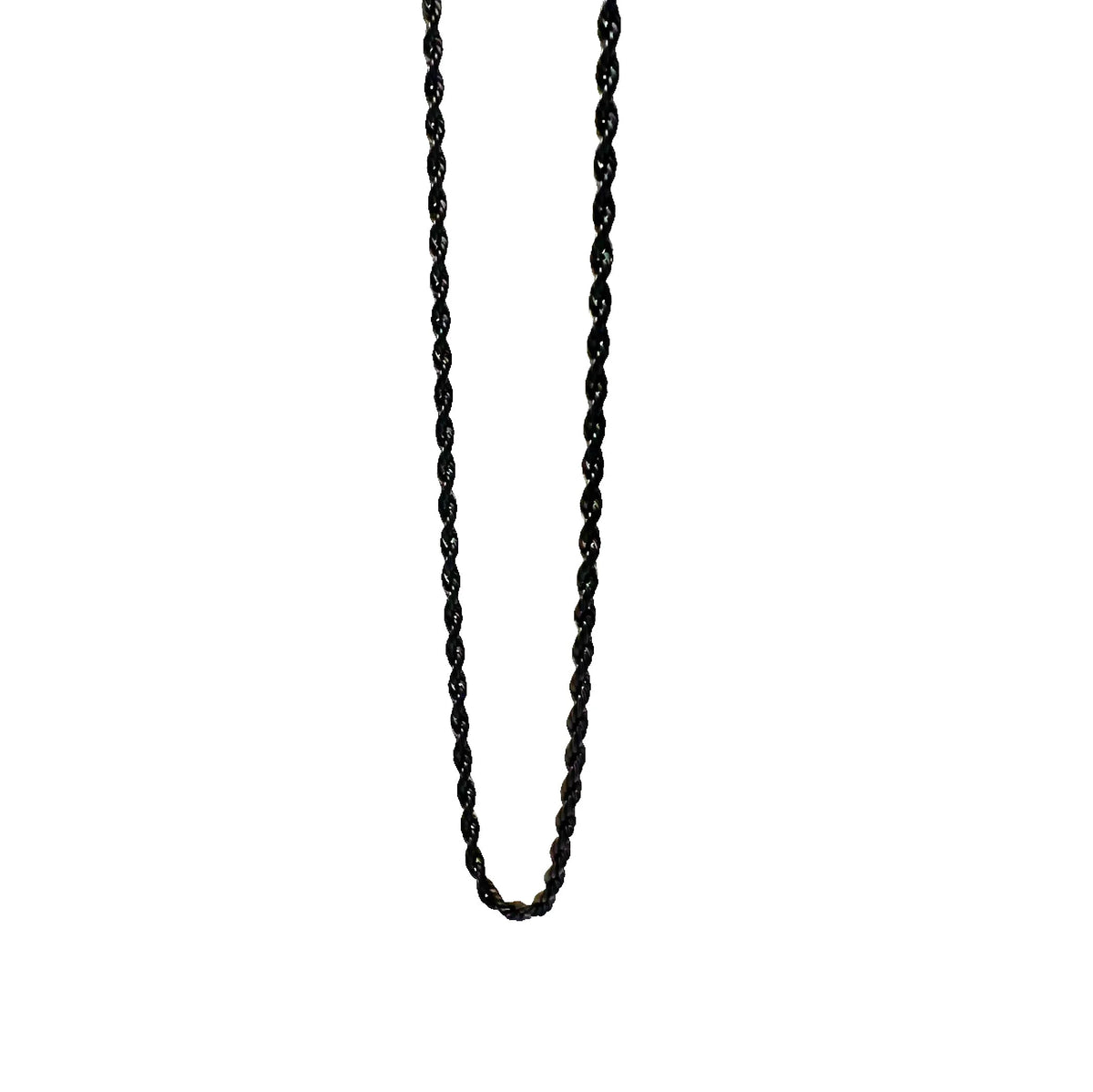 Black twisted rope chain necklace.