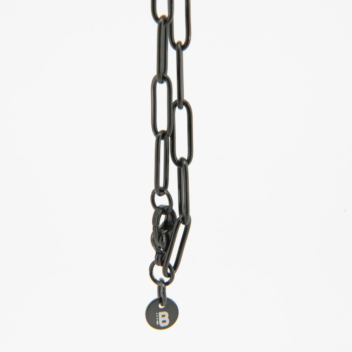 Black metal chain necklace.