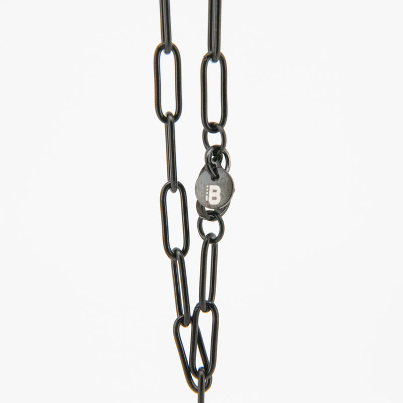 Black metal chain necklace.