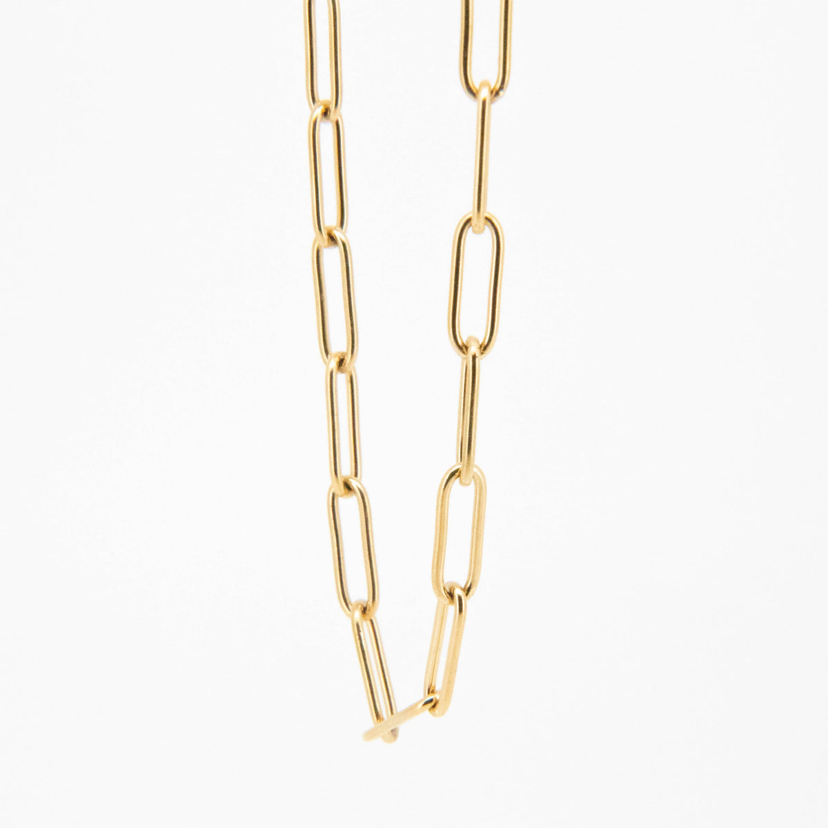 Gold chain necklace.