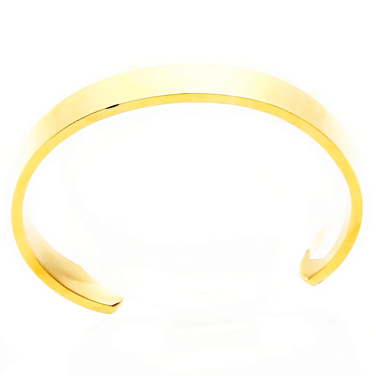 Gold-toned metal cuff bracelet with a minimalist design.